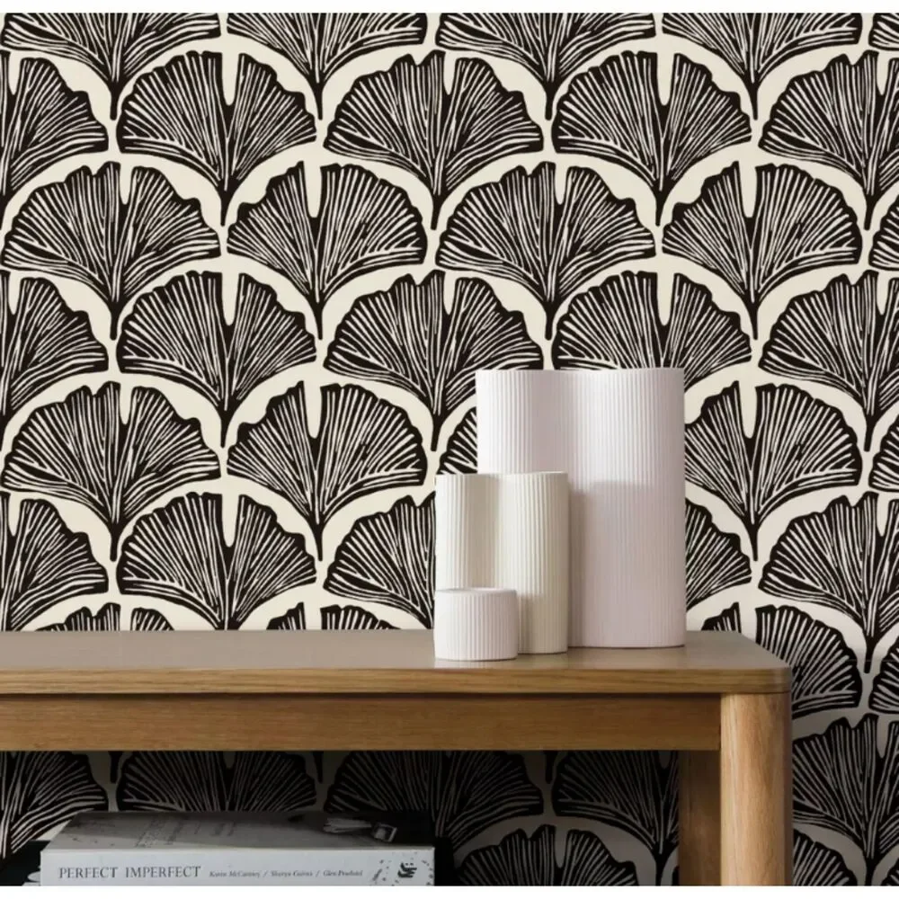 Tempaper Novogratz Black Feather Palm Peel & Stick Wallpaper, 20.5